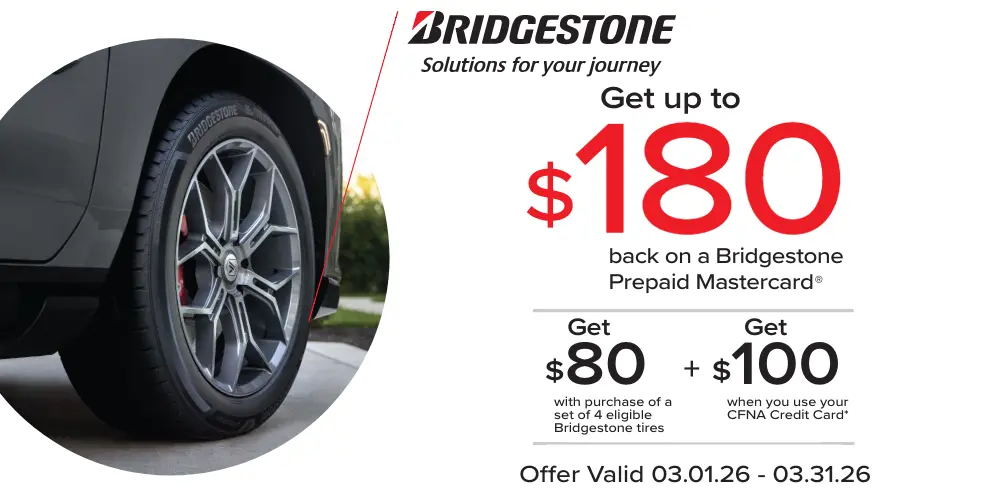 Bridgestone Get Up To $180 Offer